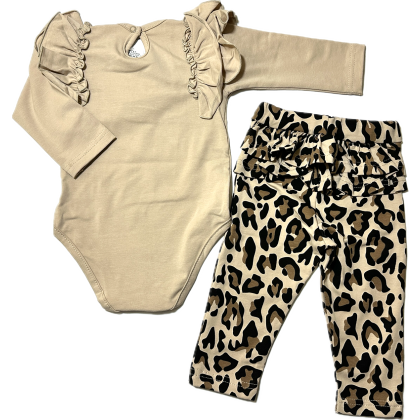 Komplet bawełniany w modną panterkę  BODY + LEGGINSY GAMEX
